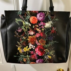 The Sak Black Tote with Vibrant Floral Design